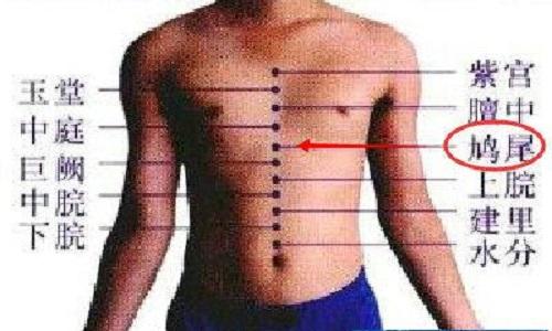 鸠尾的准确位置图 鸠尾的准确位置图片