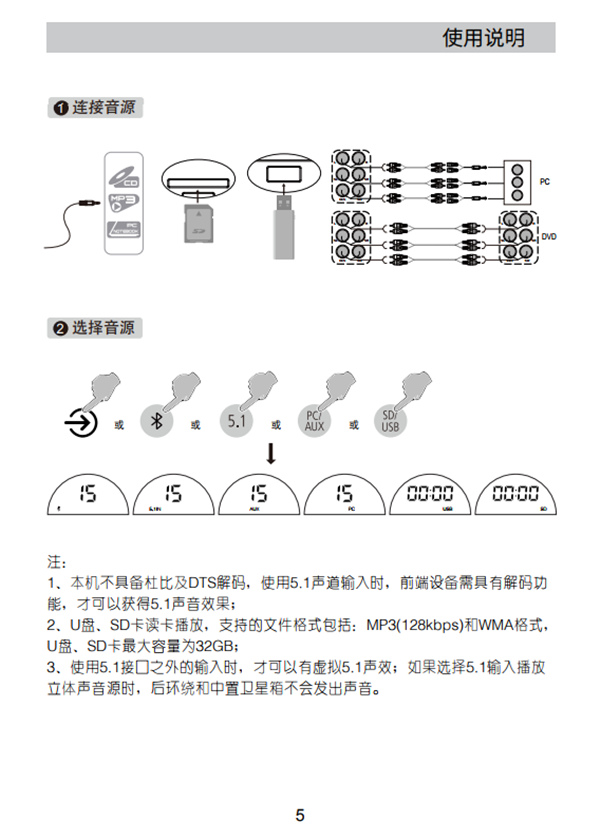 漫步者R501BT多媒体音响的产品使用说明书