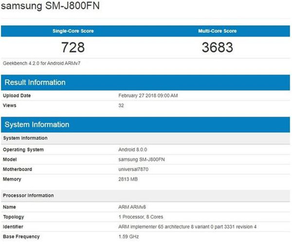 三星Galaxy J8 2018跑分多少