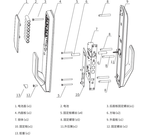 优点m2指纹锁安装说明书