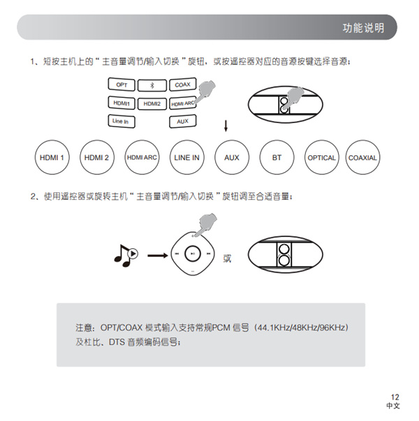 漫步者S90电视音响产品使用说明书