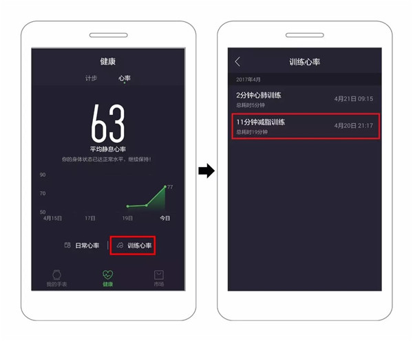 Pacewear HC怎么查看训练数据