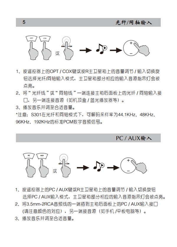 漫步者S301桌面音响的产品使用说明书