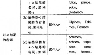 辅音字母加o结尾的名词变复数 辅音字母结尾怎么变复数