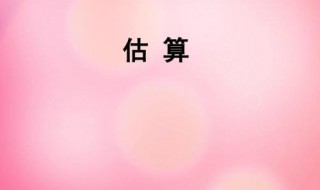 估算的结果是什么意思 估算的结果是什么意思啊