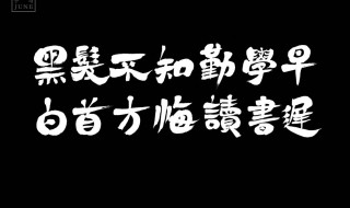 黑发不知勤学早的下一句 黑发不知勤学早的下一句古诗是什么