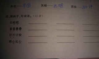 雪白雪白照样子写词语 雪白雪白照样子写词语有哪些