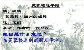 芙蓉楼送辛渐的作者 芙蓉楼送辛渐的作者是唐代诗人王昌龄