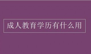 成人教育学历有什么用（成人教育学历有用吗）