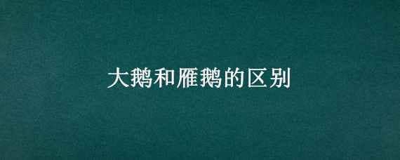 大鹅和雁鹅的区别（鹅和雁鹅有什么区别）