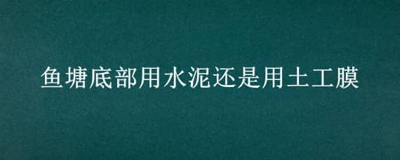 鱼塘底部用水泥还是用土工膜 防渗膜鱼塘需要泥土压塘地嘛