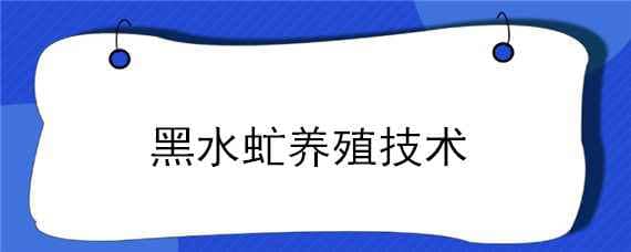 黑水虻养殖技术 黑水虻养殖技术要点