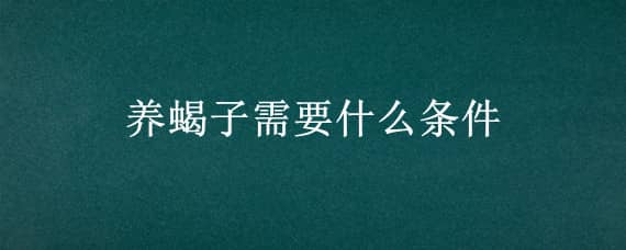 养蝎子需要什么条件