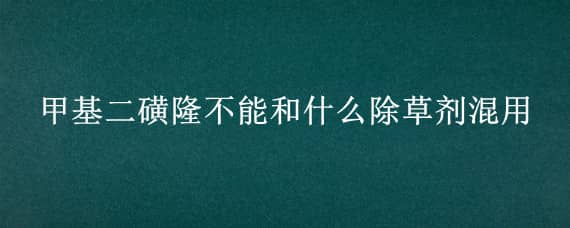 甲基二磺隆不能和什么除草剂混用（乙氧磺隆除草剂）