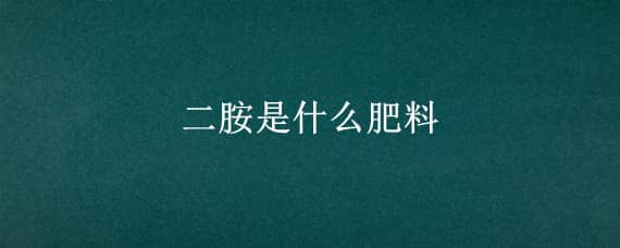 二胺是什么肥料 二胺是什么肥料 氮磷钾