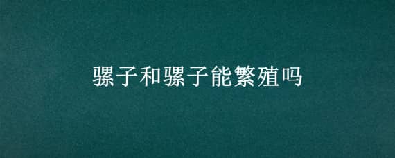 骡子和骡子能繁殖吗（骡子可以和骡子繁殖吗）