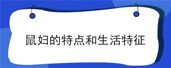 鼠妇的特点和生活特征（鼠妇的生活方式）