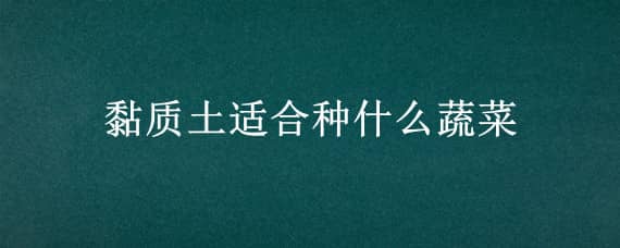 黏质土适合种什么蔬菜 黏质土可以种什么蔬菜