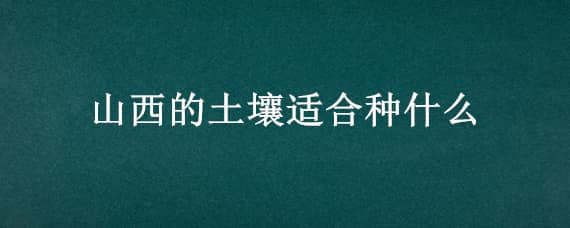 山西的土壤适合种什么 山西的土壤适合种什么矮植物