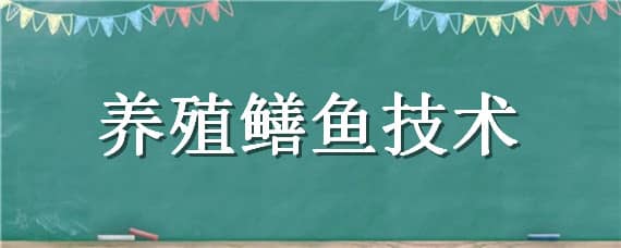 养殖鳝鱼技术