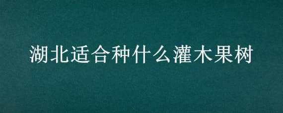 湖北适合种什么灌木果树 适合湖北地区种植的树木