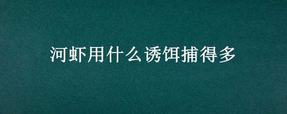 河虾用什么诱饵捕得多