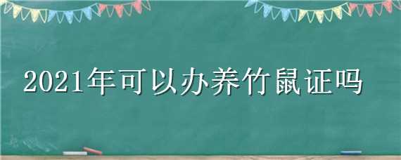 2021年可以办养竹鼠证吗（2021国家给养竹鼠了吗）