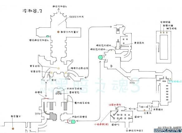 《黑暗之魂3》中文全物品收集标注地图合集 灰烬墓地+传火祭祀场所