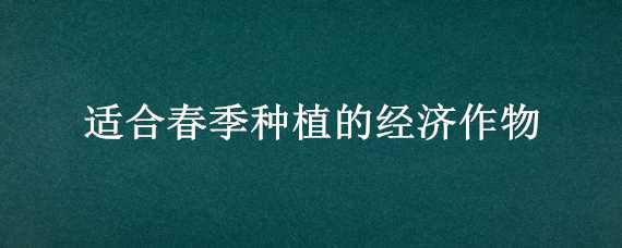 适合春季种植的经济作物