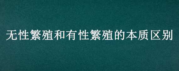 无性繁殖和有性繁殖的本质区别