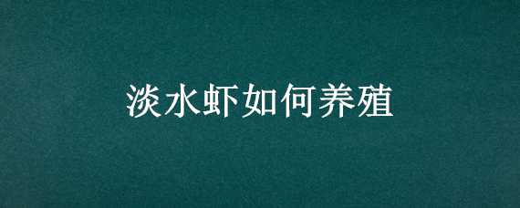 淡水虾如何养殖 淡水虾如何养殖水深是多少