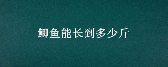 鲫鱼能长到多少斤（鲫鱼能长到多少斤重）