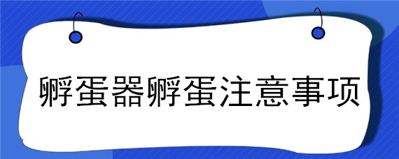 孵蛋器孵蛋注意事项（孵蛋过程需要注意什么）