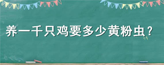 养一千只鸡要多少黄粉虫（黄粉虫喂鸡比例）