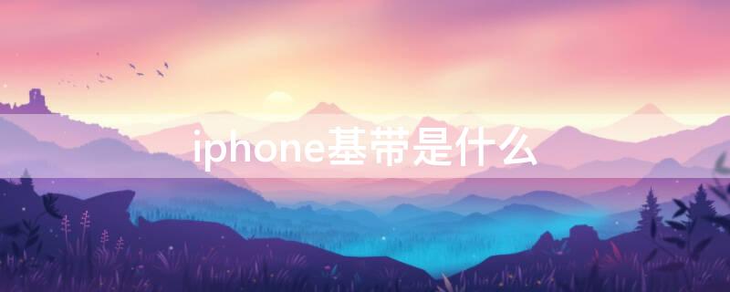 iPhone基带是什么