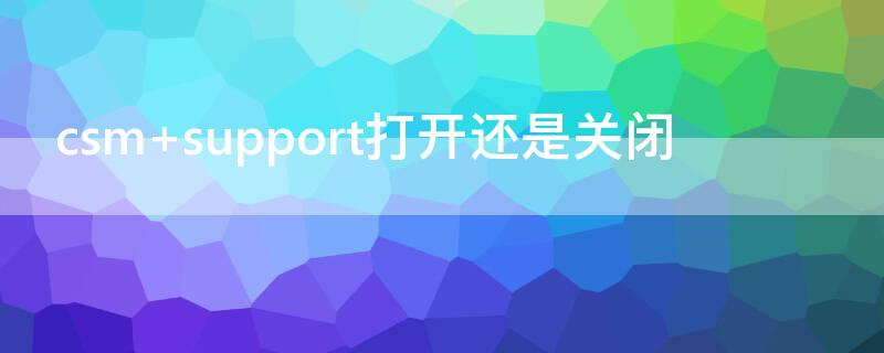 csm support打开还是关闭