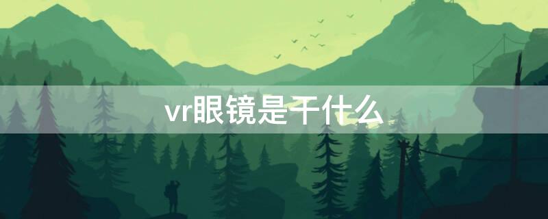 vr眼镜是干什么