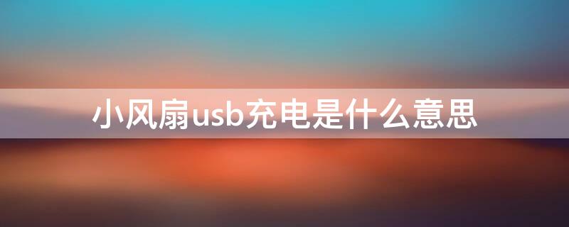 小风扇usb充电是什么意思