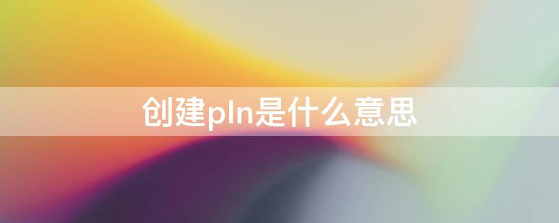 创建pIn是什么意思