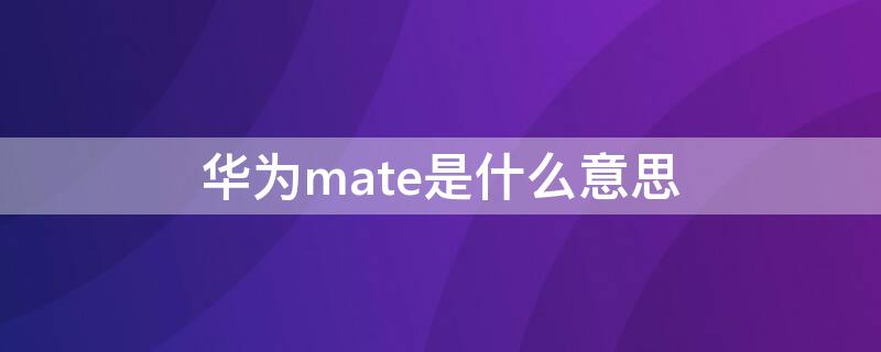 华为mate是什么意思