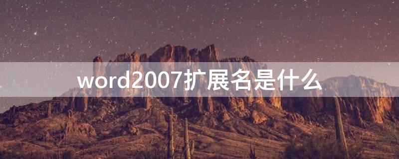 word2007扩展名是什么