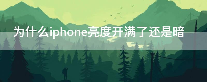 为什么iPhone亮度开满了还是暗