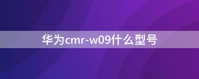 华为cmr-w09什么型号