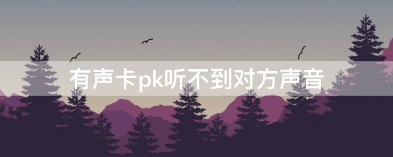 有声卡pk听不到对方声音