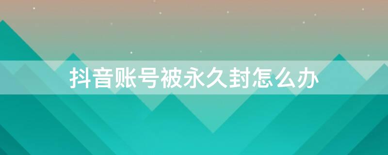 抖音账号被永久封怎么办 抖音账号被永久封号怎么解封