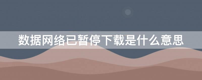 数据网络已暂停下载是什么意思（手机显示数据网络已暂停下载）