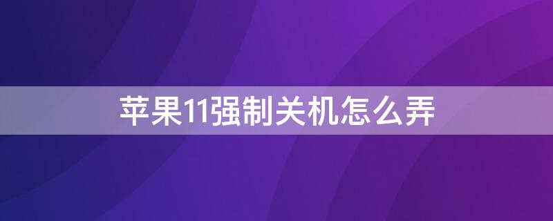 iPhone11强制关机怎么弄（iphone11咋样强制关机）