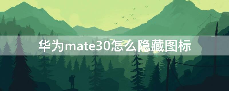 华为mate30怎么隐藏图标（华为mate30如何隐藏图标）