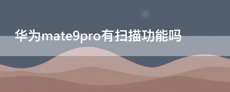 华为mate9pro有扫描功能吗（华为mate9pro可以扫描文件吗）