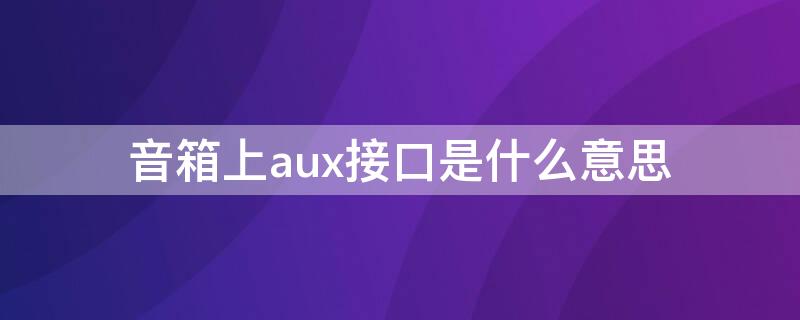 音箱上aux接口是什么意思（小音箱aux接口是什么意思）